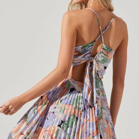 Blythe Floral Plisse Midi Dress - Picture 5 of 9